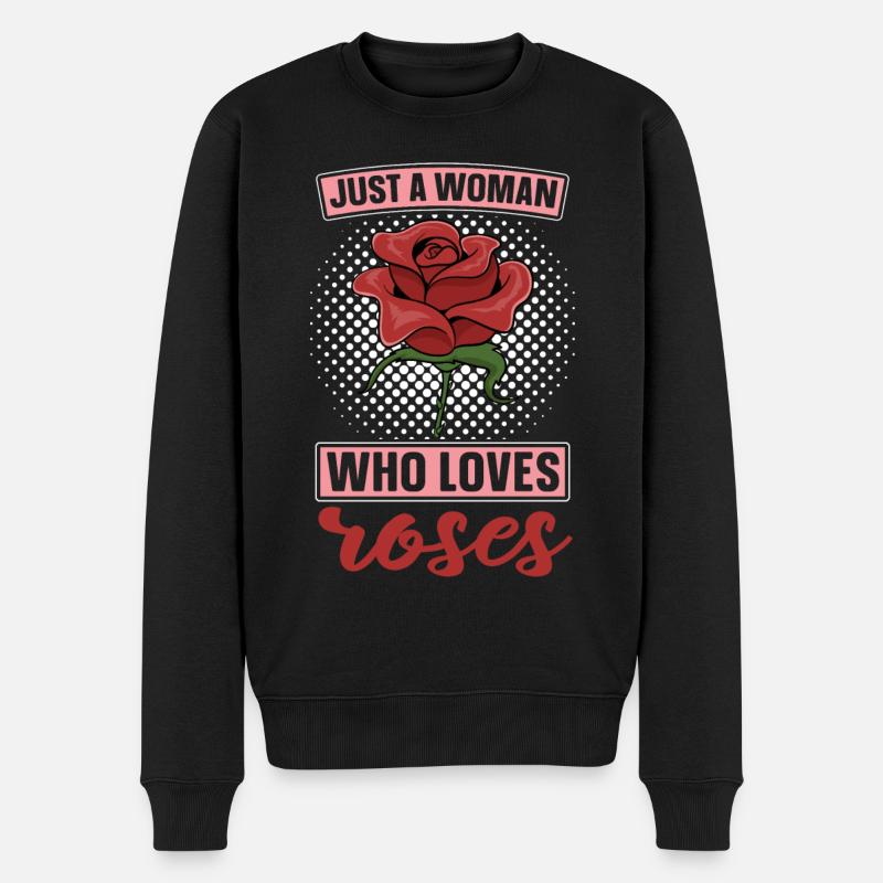 Botanischer Garten Blumen Frauen Geschenk Rose - Männer Premium Bio Pullover - Schwarz