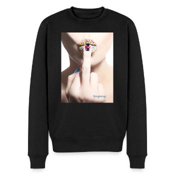 Leck mich! - Männer Premium Bio Pullover - Schwarz - Vorne - Nico (187cm)