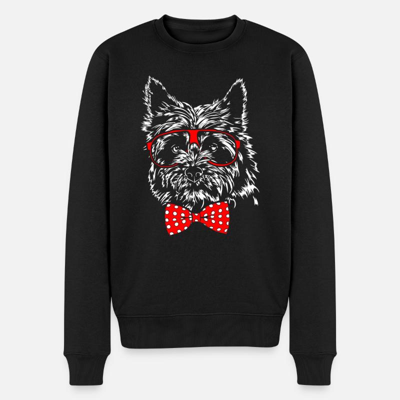 CAIRN TERRIER Motif de chien drôle de Young Wilsign - Pull Premium bio Homme - noir