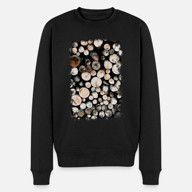 HOLZ - Männer Premium Bio Pullover - Schwarz
