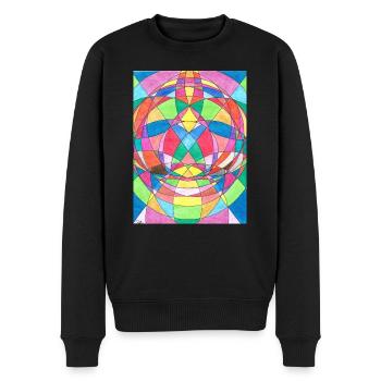 Chakra healing - Men's Premium Organic Jumper - black - Front - Nico (187cm)