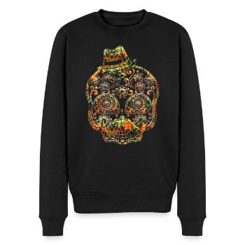 Mexiko Tag der Toten Schädel Mexiko Mexiko Latino - Männer Premium Bio Pullover - Schwarz - Vorne - Nico (187cm)