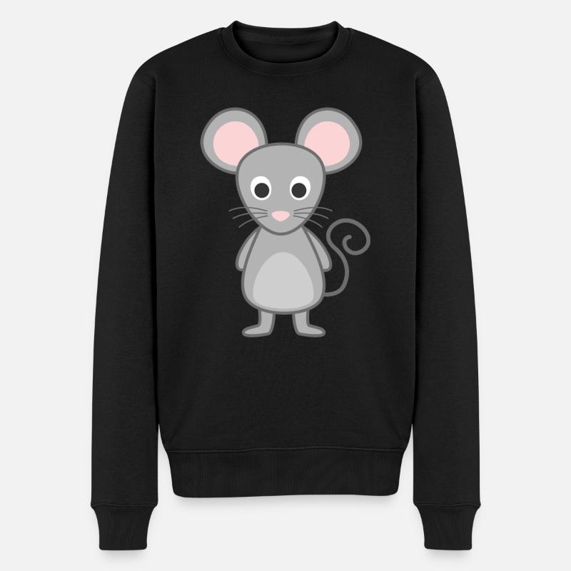 Maus - Männer Premium Bio Pullover - Schwarz