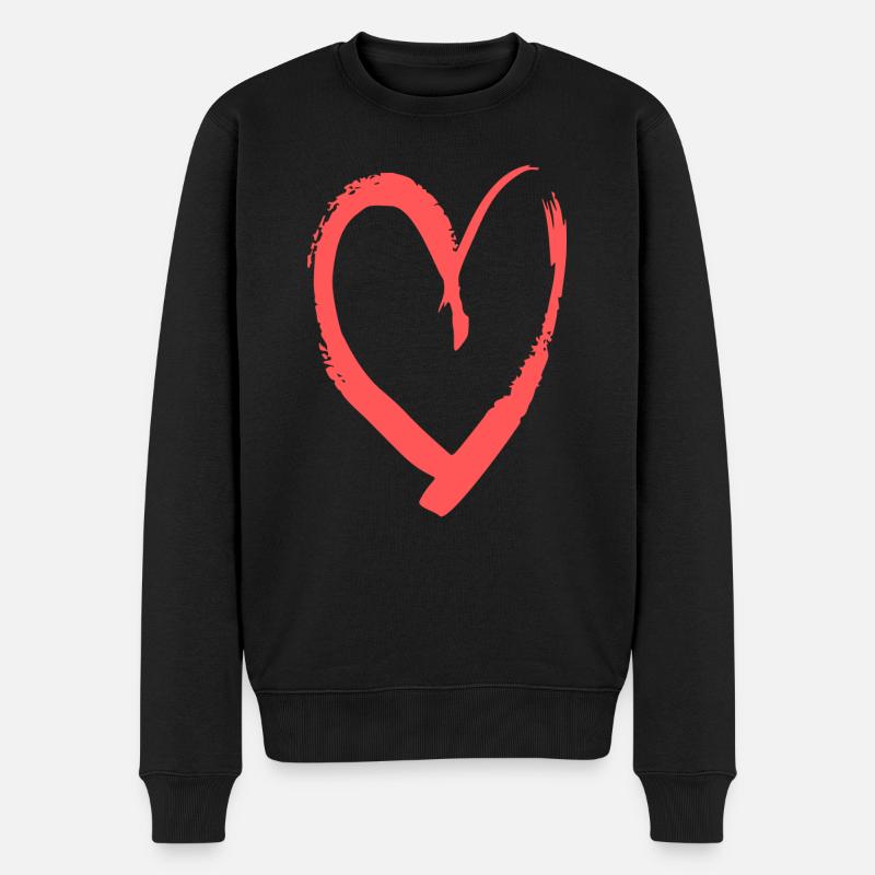 coeur amour dire idée cadeau - Pull Premium bio Homme - noir