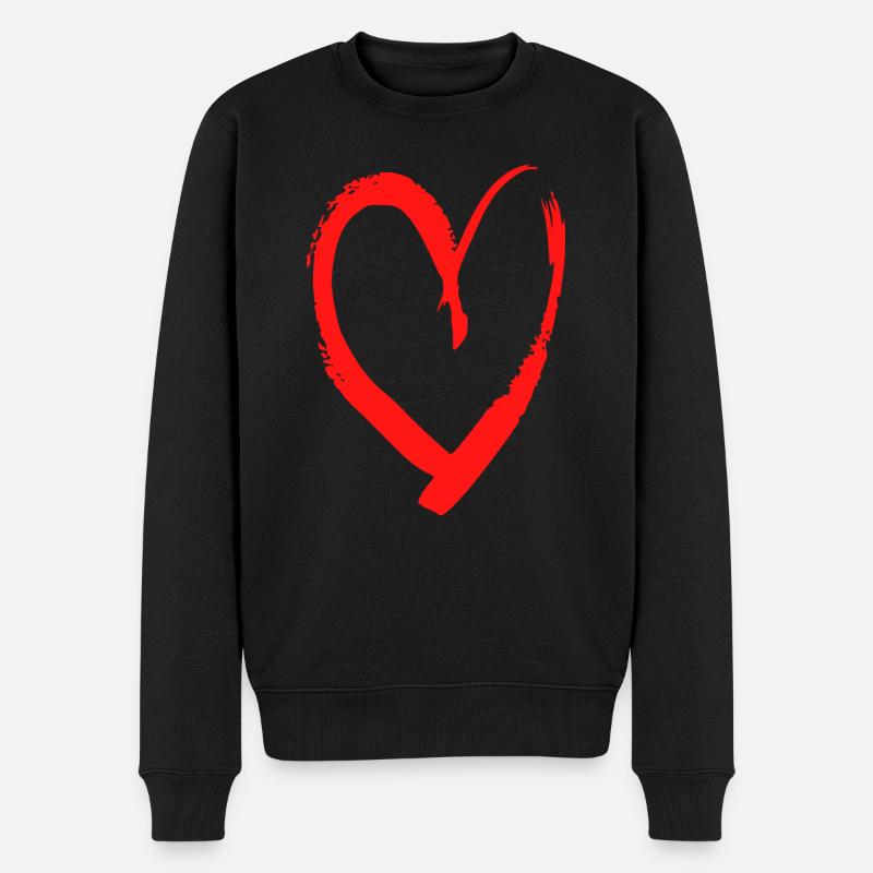 coeur amour dire idée cadeau - Pull Premium bio Homme - noir