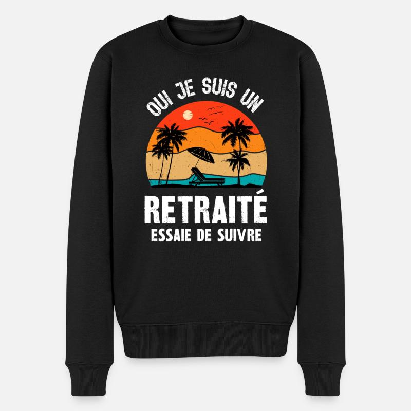 je suis un retraité - Pull Premium bio Homme - noir