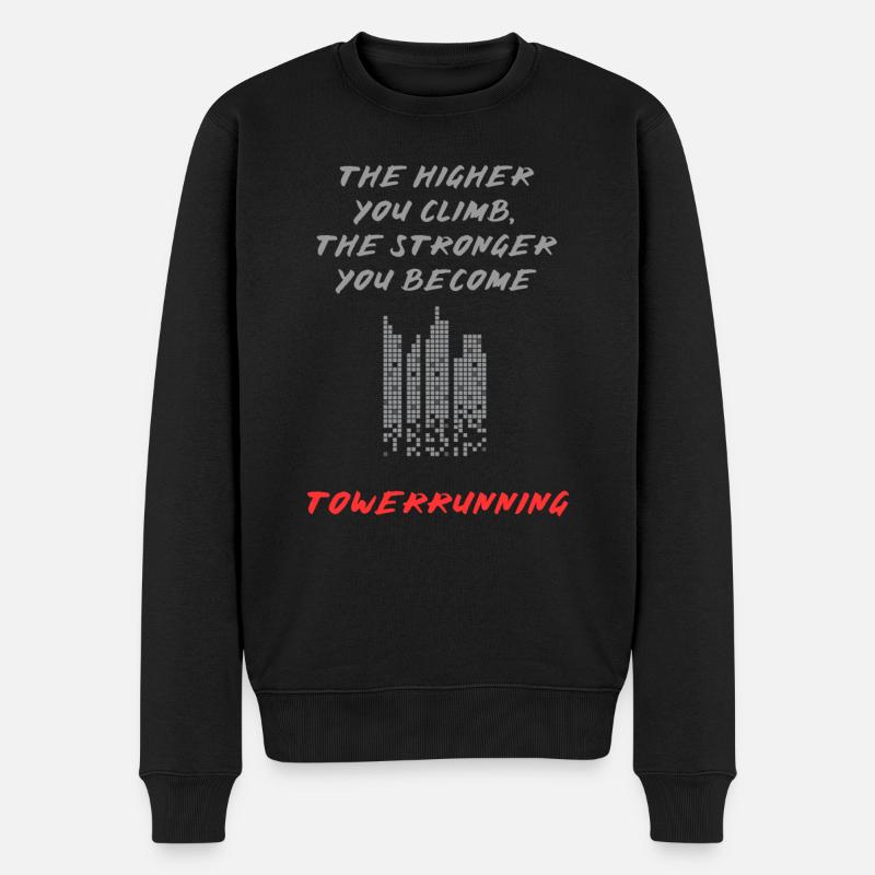 Towerrunning, Treppensteigen Elite Workout - Männer Premium Bio Pullover - Schwarz