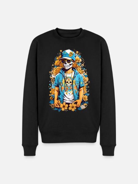 Sugar Skull - Men's Premium Organic Jumper - black