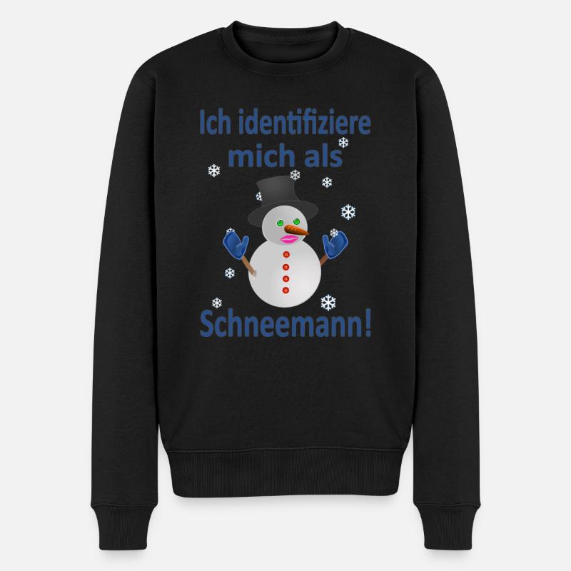 Schneemann Identität - Vers.2 - Männer Premium Bio Pullover - Schwarz