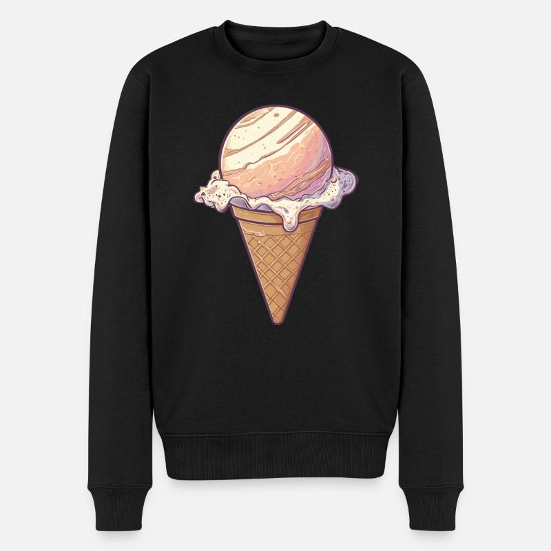 Eis-Planet Jupiter - Männer Premium Bio Pullover - Schwarz