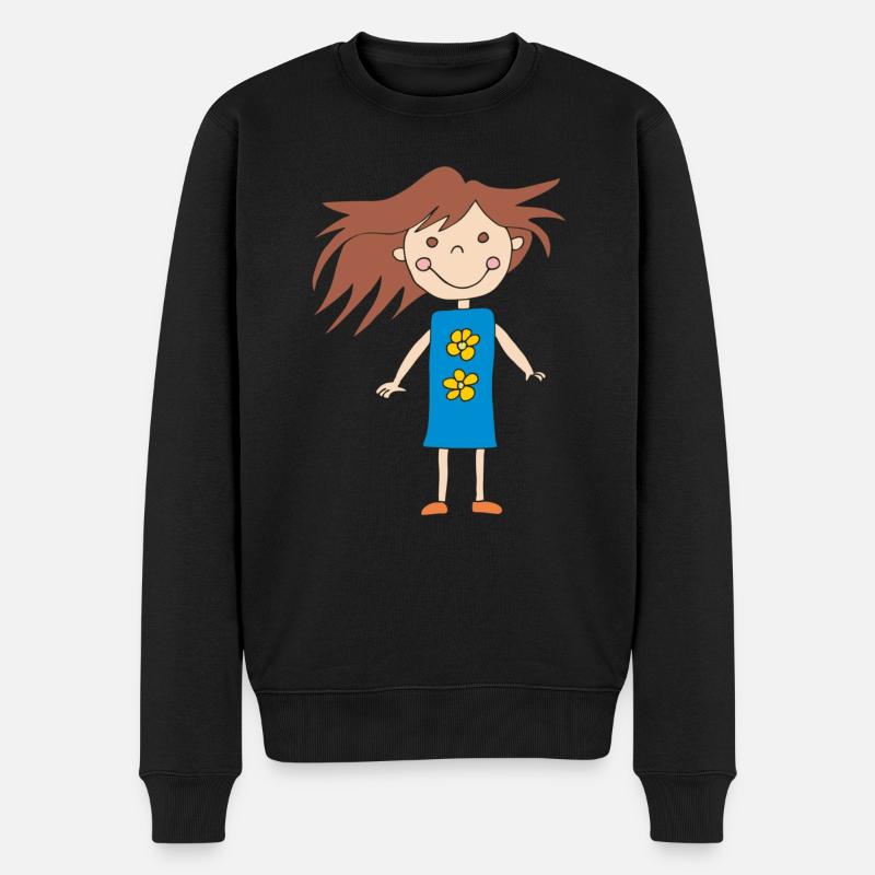 mädchen klein - Männer Premium Bio Pullover - Schwarz