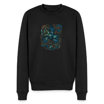 Moto Freedom moto poubelle cadeau cadeau - Pull Premium bio Homme - noir - Devant - Nico (187cm)