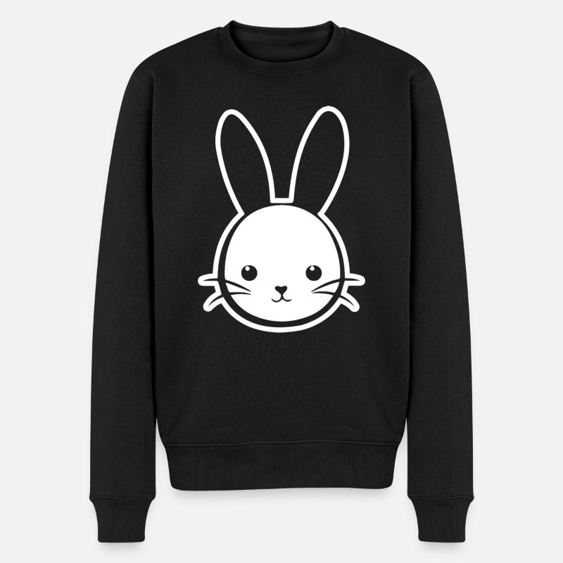 Hase Kaninchen - Männer Premium Bio Pullover - Schwarz