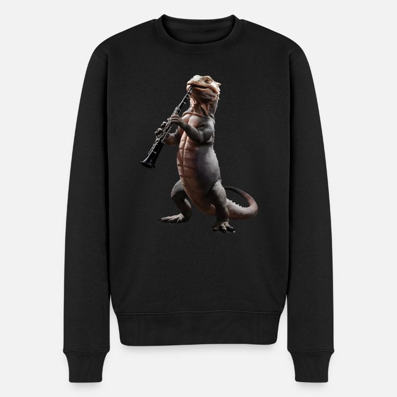 Komodo Klarinette - Männer Premium Bio Pullover - Schwarz