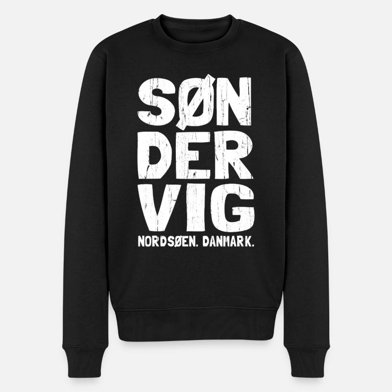Söndervig, Westjütland, Dänemark, Hvide Sande - Männer Premium Bio Pullover - Schwarz
