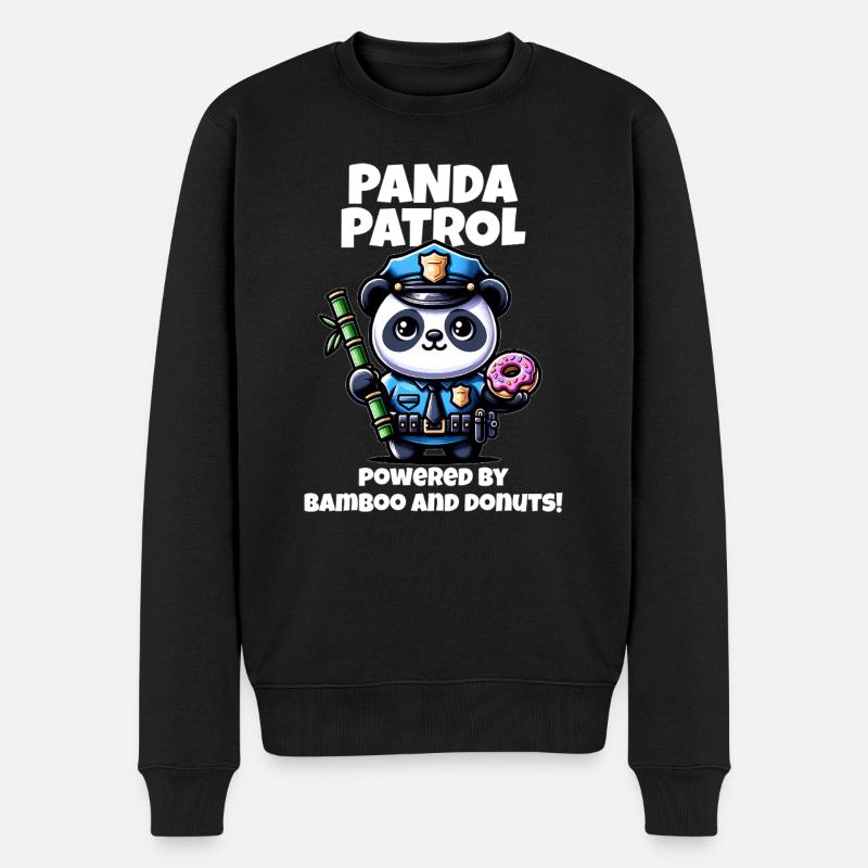 Police Panda - Pull Premium bio Homme - noir