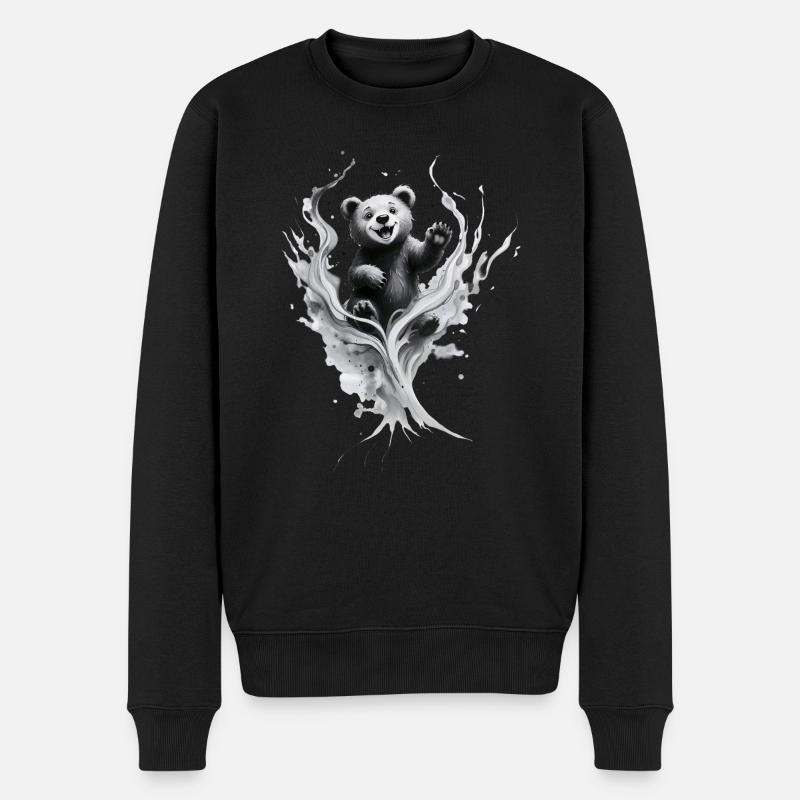 Baby Bär - Männer Premium Bio Pullover - Schwarz