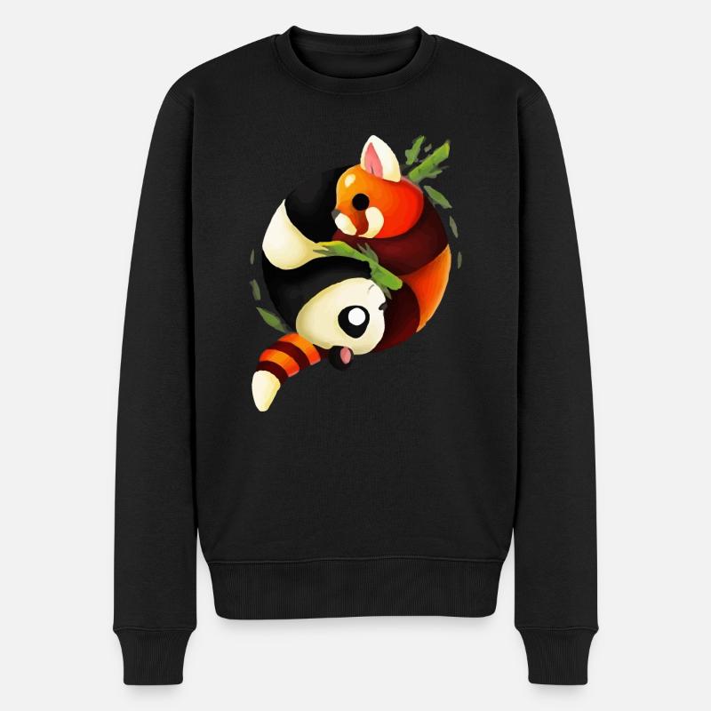 Logo yin yang panda - Pull Premium bio Homme - noir