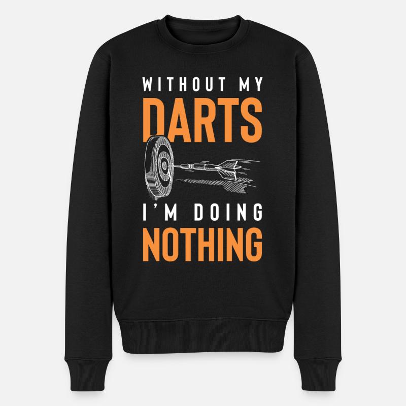 dart lustiger spruch - Männer Premium Bio Pullover - Schwarz