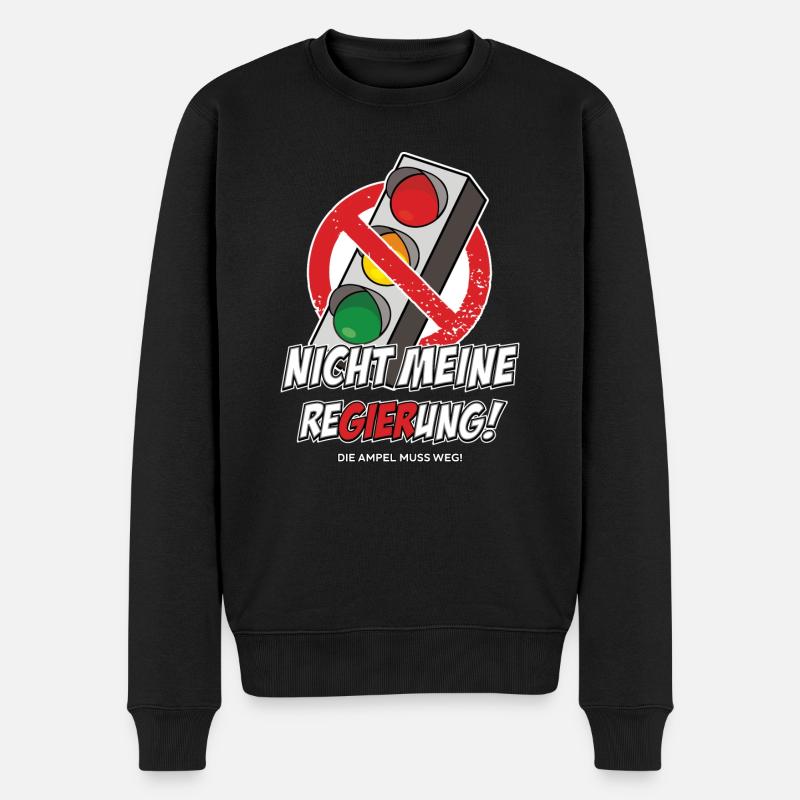 Nicht meine ReGIERung - Männer Premium Bio Pullover - Schwarz