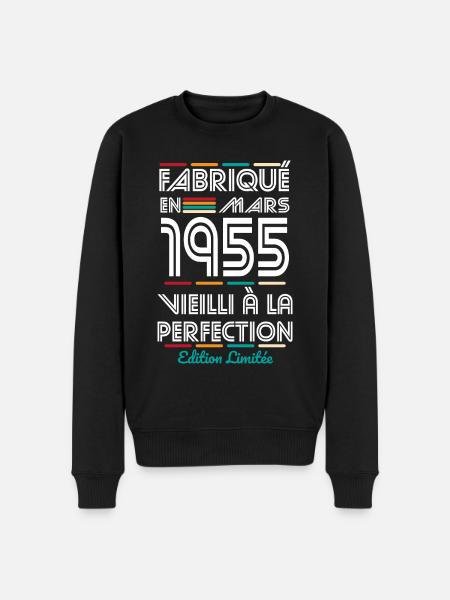 70-vuotisjuhla - valmistettu maaliskuussa 1955 - Premium luomulaatuinen miesten collegepusero - musta