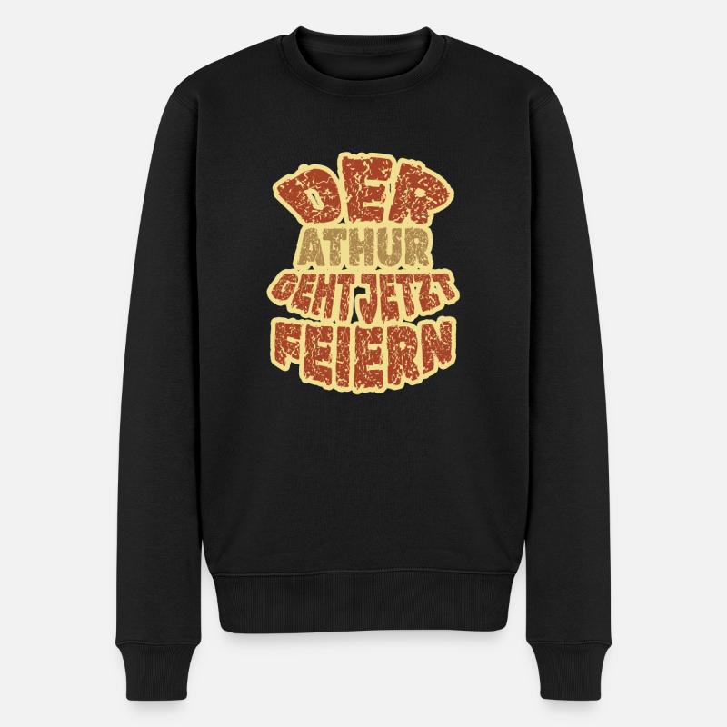 Feiern Athur - Männer Premium Bio Pullover - Schwarz