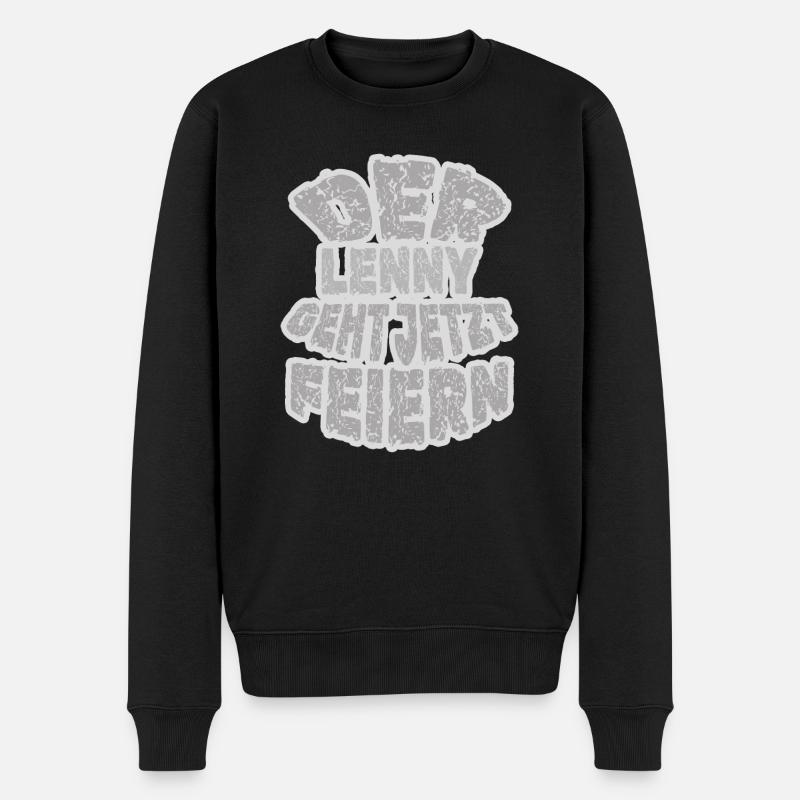 Feiern Party Lenny - Männer Premium Bio Pullover - Schwarz
