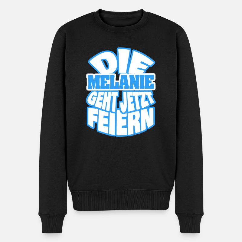 Jungesellin Melanie - Männer Premium Bio Pullover - Schwarz