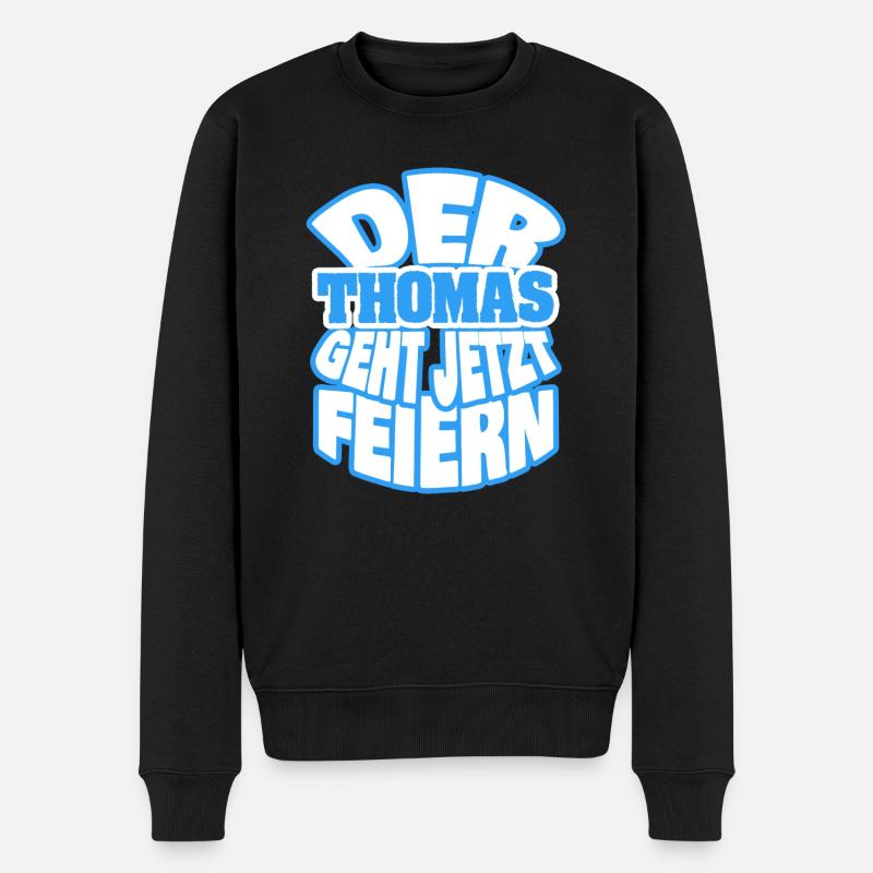 Feiern Thomas - Männer Premium Bio Pullover - Schwarz