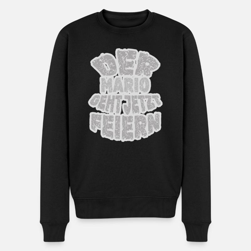 Mario Mario - Männer Premium Bio Pullover - Schwarz