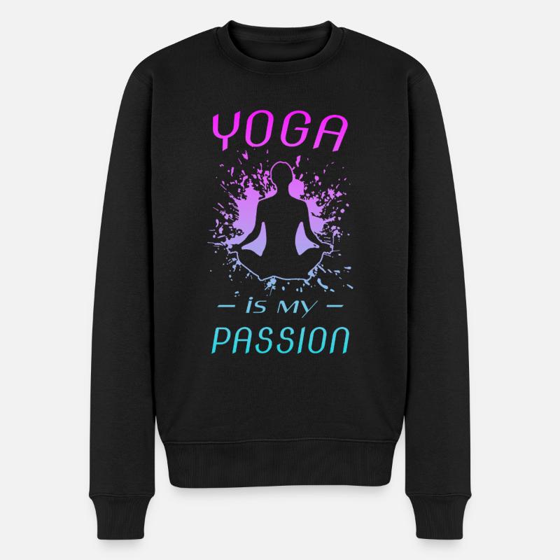 YOGA - Männer Premium Bio Pullover - Schwarz