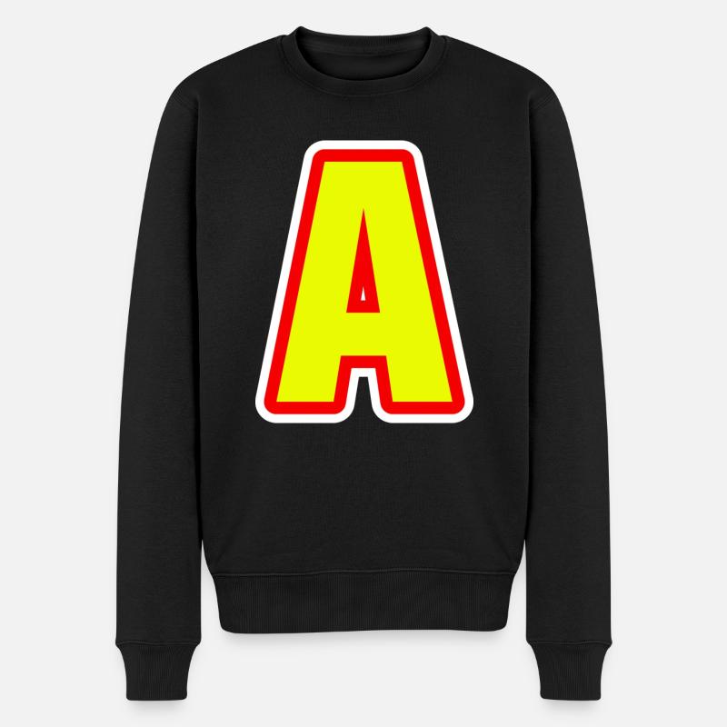 Alphabet, Buchstabe A - Männer Premium Bio Pullover - Schwarz
