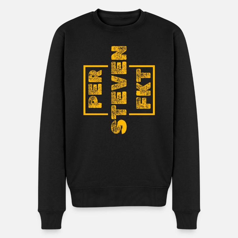 Perfekt Einzigartig Steven - Männer Premium Bio Pullover - Schwarz