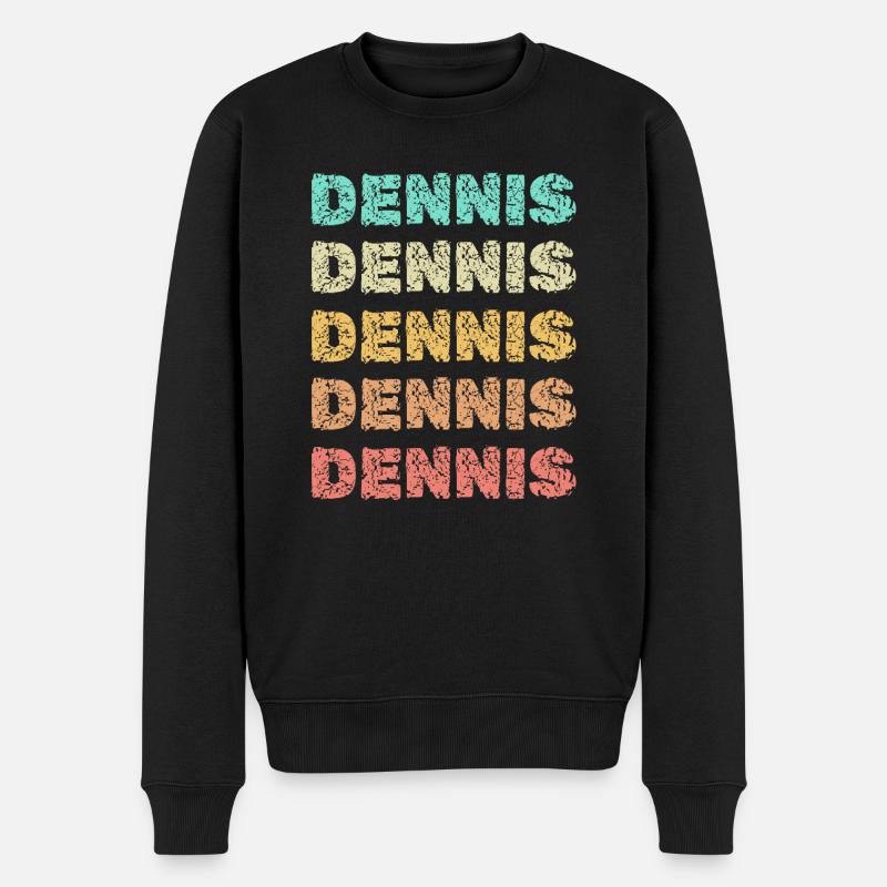 Dennis als Dennis - Männer Premium Bio Pullover - Schwarz