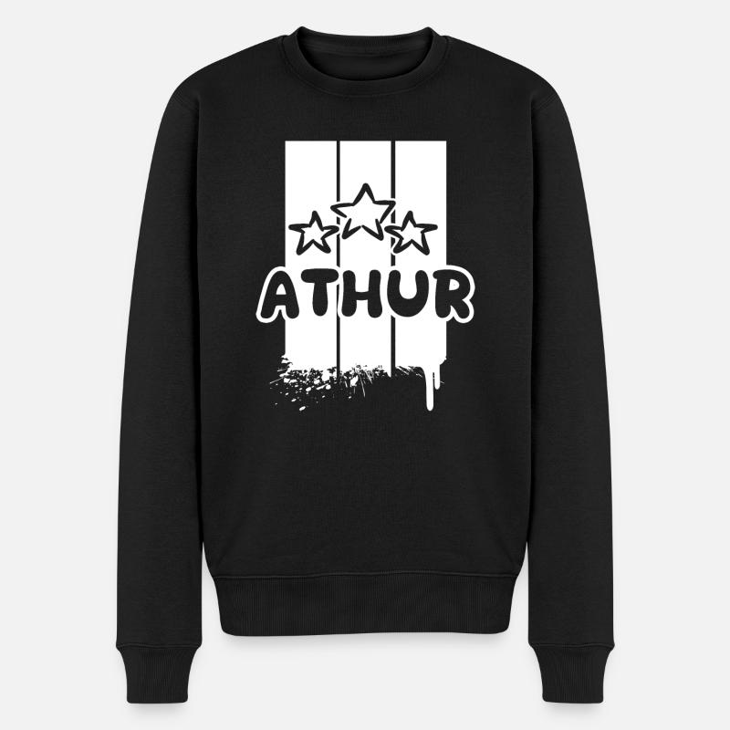 Athur - Männer Premium Bio Pullover - Schwarz