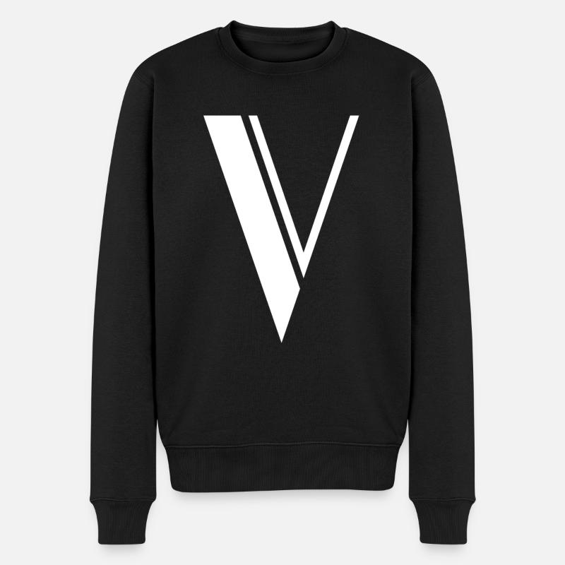 V - Männer Premium Bio Pullover - Schwarz