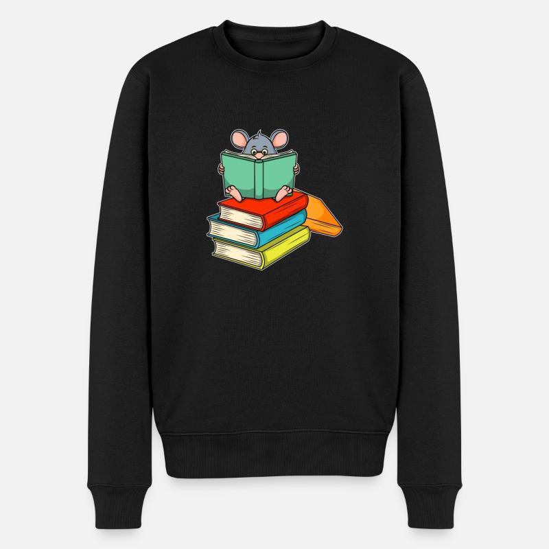 Reading Fox Bookworm Weihnachtsgeschenkidee - Männer Premium Bio Pullover - Schwarz