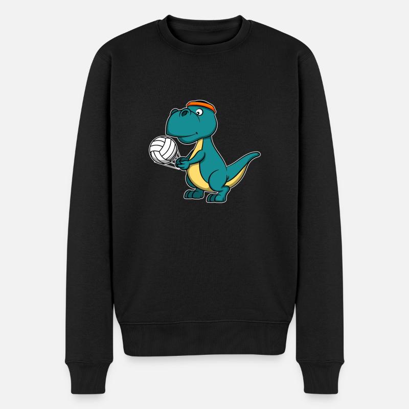 Süße Dinosaurier Volleyball Weihnachtsgeschenk Geburtstag - Männer Premium Bio Pullover - Schwarz