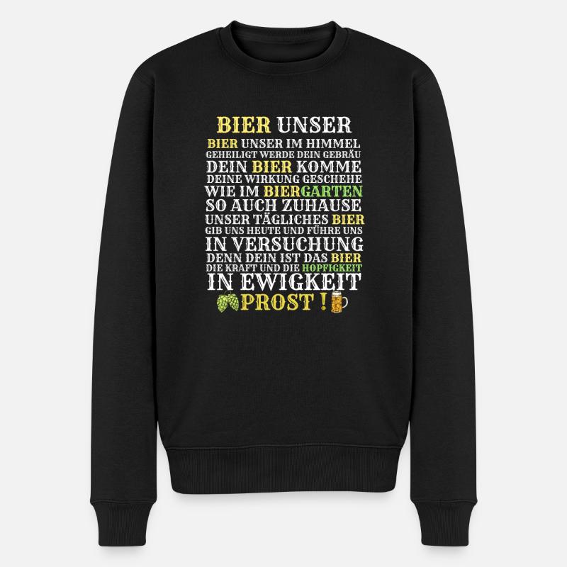 Bier Gebet - Männer Premium Bio Pullover - Schwarz