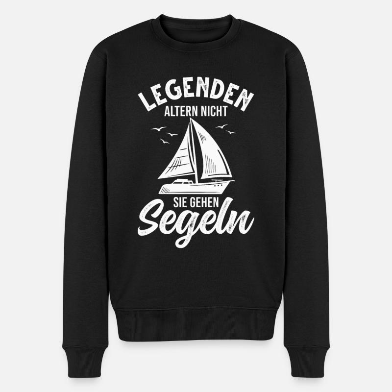 Segeln Segelboot Segler Segelsport - Männer Premium Bio Pullover - Schwarz