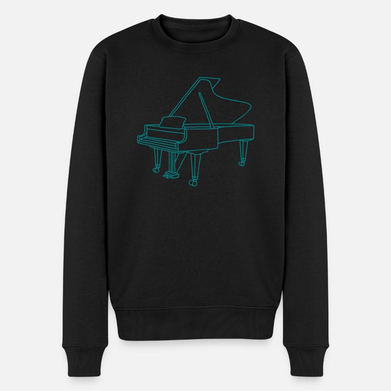 PIANO - Pull Premium bio Homme - noir