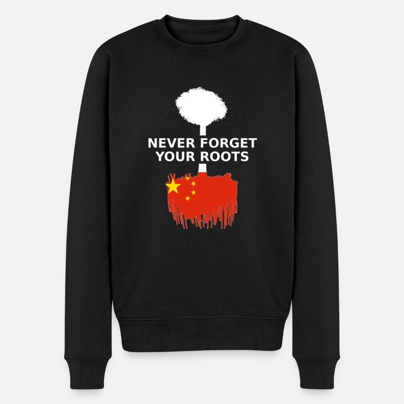 China Chinese Roots - Männer Premium Bio Pullover - Schwarz