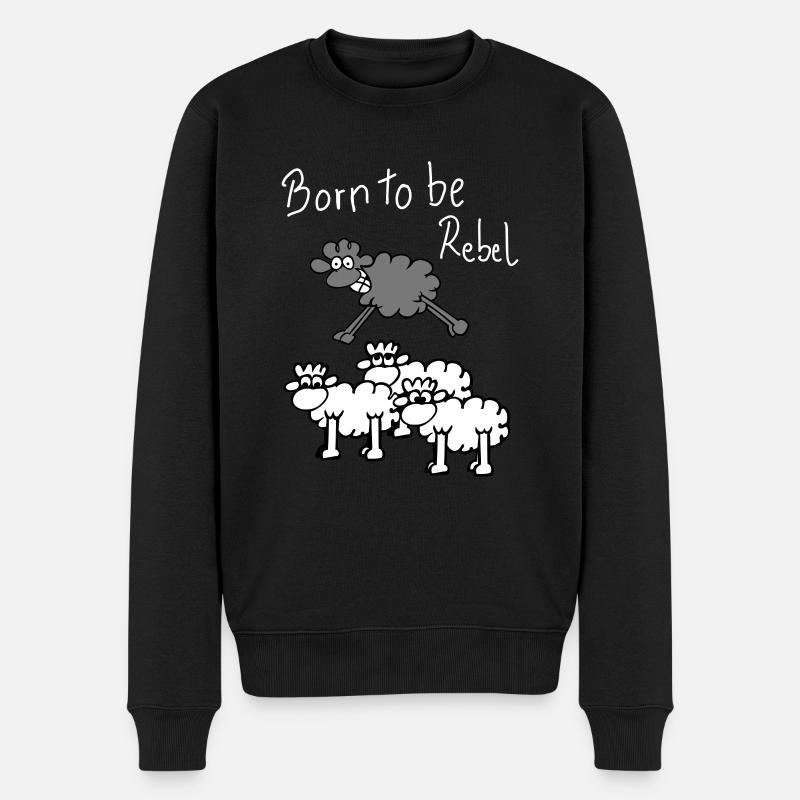 rebel sheep - Männer Premium Bio Pullover - Schwarz