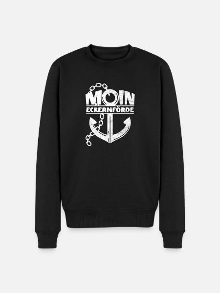 MOIN ECKERNFÖRDE - Meer Küste - Anker - Männer Premium Bio Pullover - Schwarz