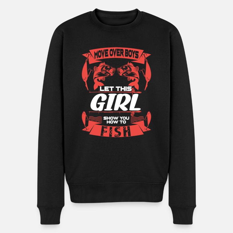 Zur Seite Jungs, lasst ein Mädchen ziegen wie man - Männer Premium Bio Pullover - Schwarz