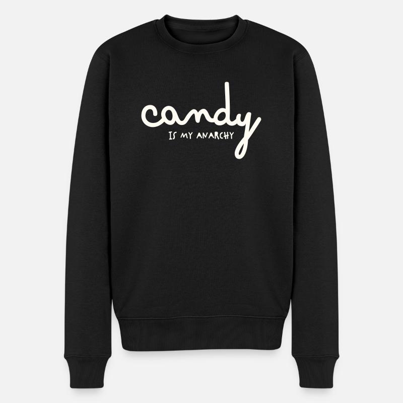 CANDY IS MY ANARCHY - Männer Premium Bio Pullover - Schwarz