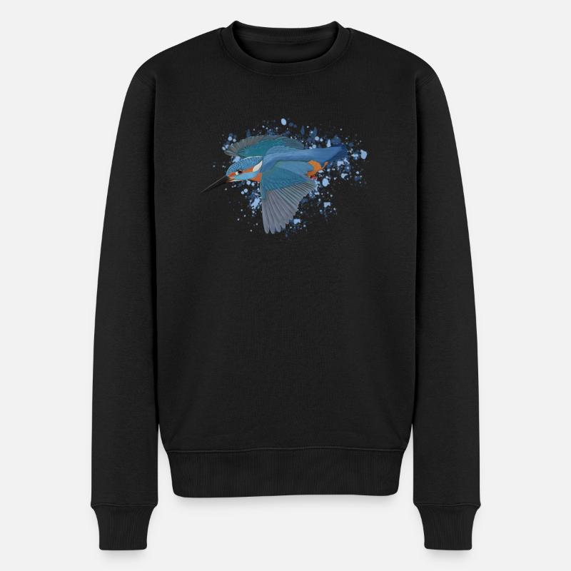 Eisvogel Gartenvogel Singvogel Biologe Vogel - Männer Premium Bio Pullover - Schwarz
