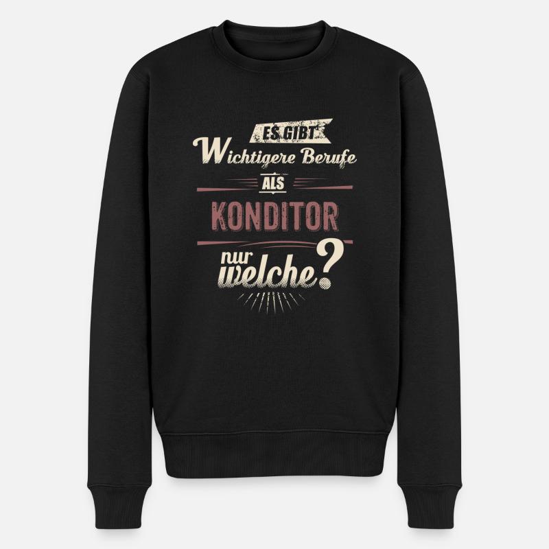 Wichtigere Berufe als - Konditor - rot retro - - Männer Premium Bio Pullover - Schwarz