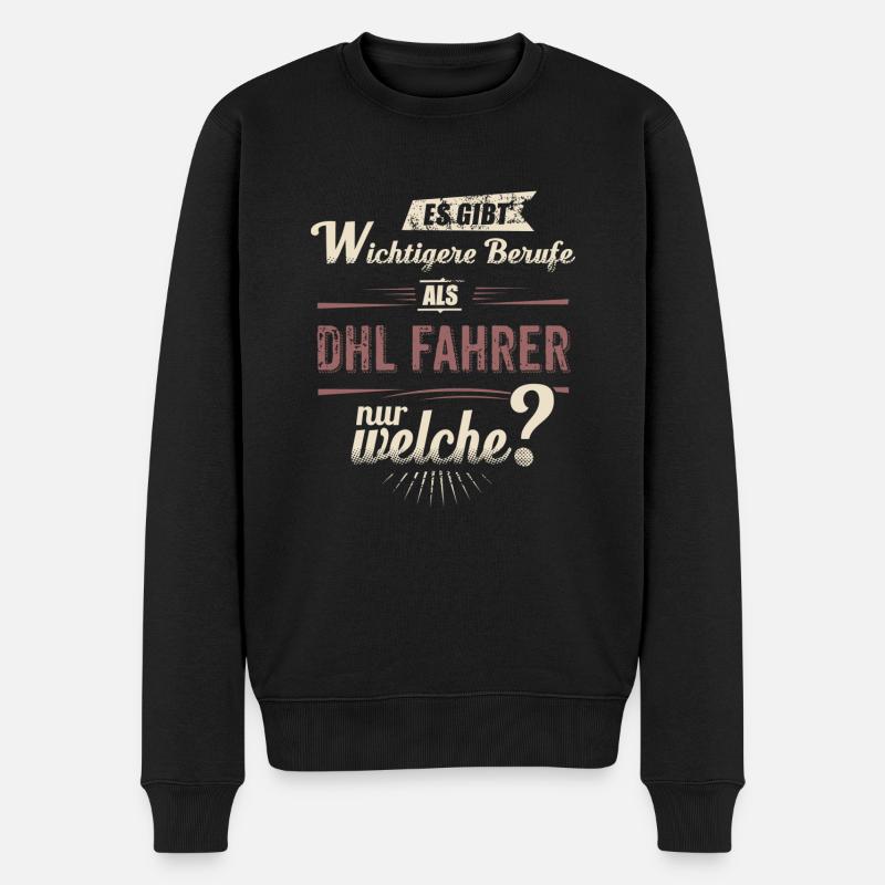 Wichtigere Berufe als - DHL Fahrer - rot retro - - Männer Premium Bio Pullover - Schwarz