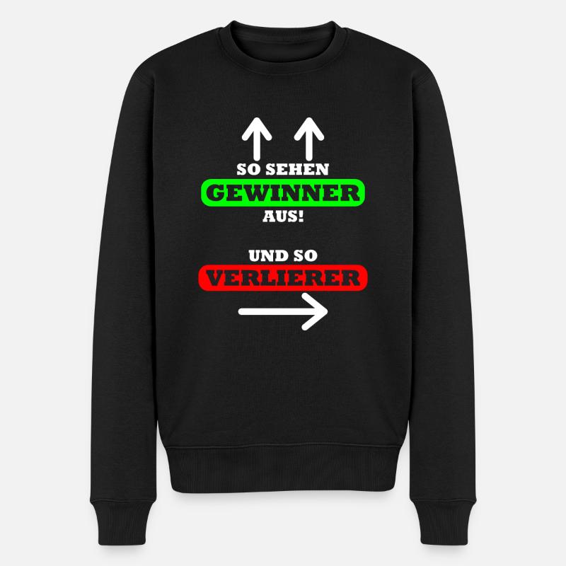 So sehen Gewinner aus Spruch Shirt Design Geschenk - Männer Premium Bio Pullover - Schwarz